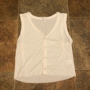 White button down tank top